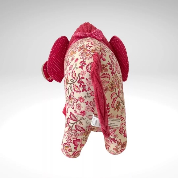 Pier 1 Elephant Plush Corduroy Paisley Polka Dot Hot Pink Embroidered Eyes - Picture 3 of 8